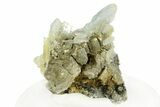 Blue Bladed Barite on Pyrite - Morocco #261664-1
